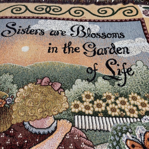 Sisters Are Blossoms In The Garden Of Life Throw 54"x 48"  Cottagecore Farmhouse - Picture 7 of 9